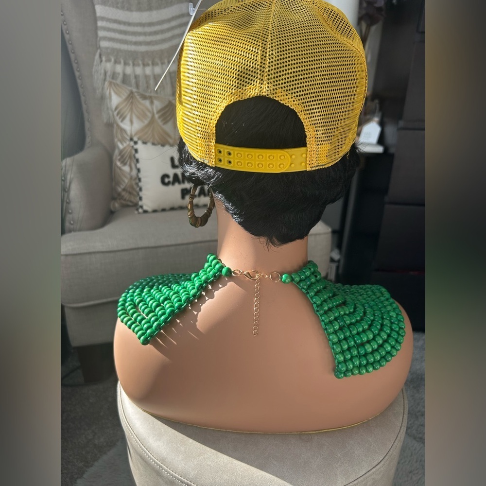 ✨NEW Trucker Vintage Style patch Blue and Yellow Cap Hat - Picture 5 of 8